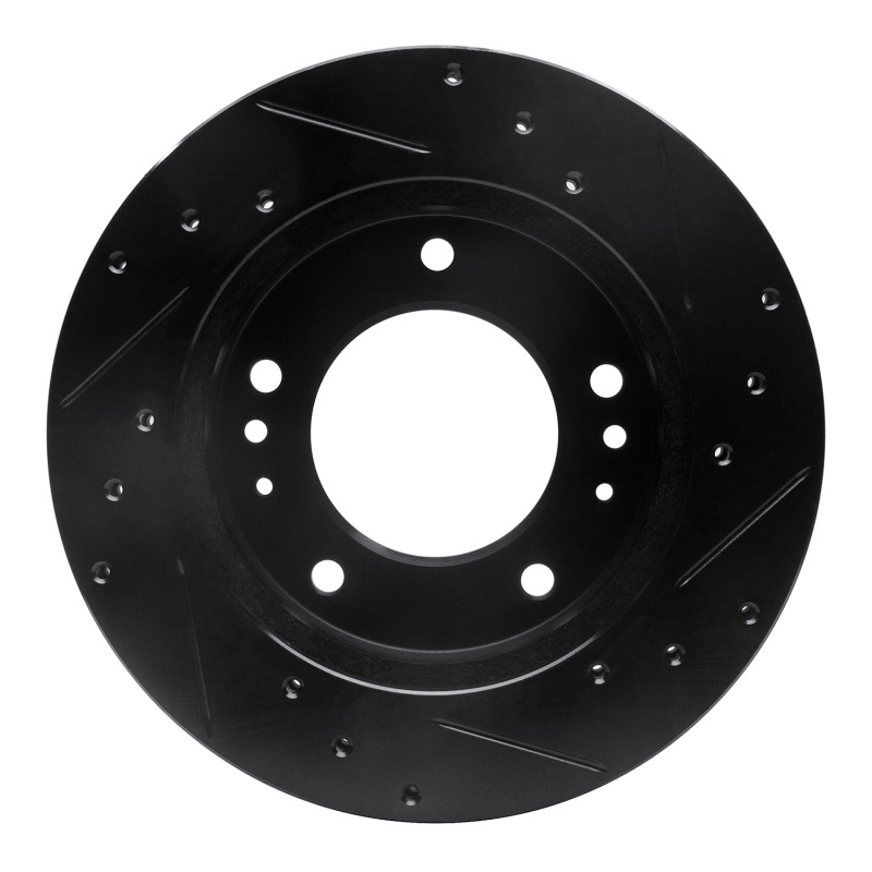 Kia Sportage Brake Rotor (1) - Front Left - R1 Concepts - Drilled & Slotted - Black - `95-`02